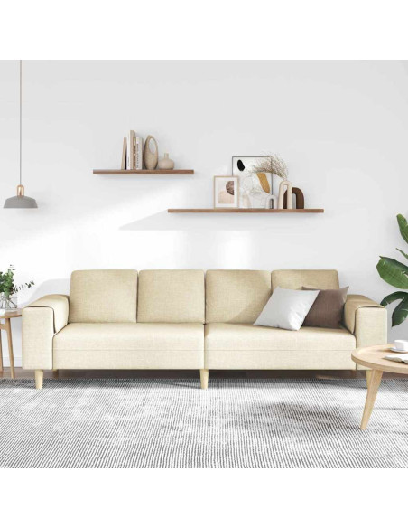 Divano per Soggiorno Crema 250 x 77 x 76 cm Poliestere