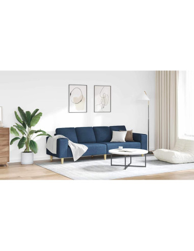 Divano per Soggiorno Blu 250 x 77 x 76 cm Poliestere