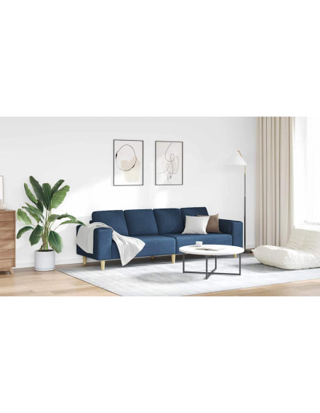 Divano per Soggiorno Blu 250 x 77 x 76 cm Poliestere