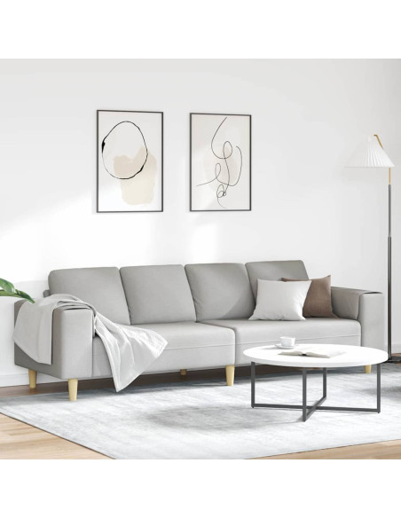 Divano per Soggiorno Grigio Nuvola 250 x 77 x 76 cm Poliestere
