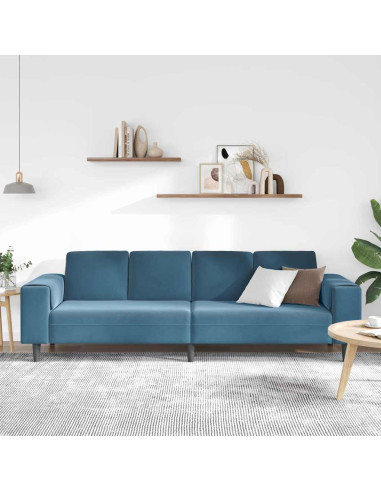 Divano per Soggiorno Blu 250 x 77 x 76 cm