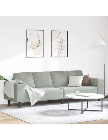 Divano per Soggiorno Grigio chiaro 250 x 77 x 76 cm