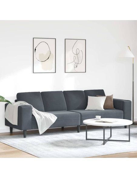 Divano per Soggiorno Grigio scuro 250 x 77 x 76 cm