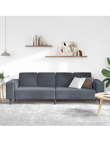 Divano per Soggiorno Grigio scuro 250 x 77 x 76 cm