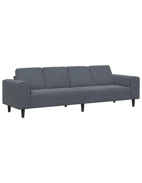 Divano per Soggiorno Grigio scuro 250 x 77 x 76 cm