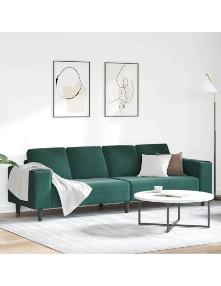 Divano per Soggiorno Verde Scuro 250 x 77 x 76 cm