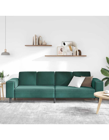 Divano per Soggiorno Verde Scuro 250 x 77 x 76 cm