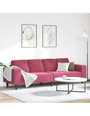 Divano per Soggiorno Rosso Vino 250 x 77 x 76 cm