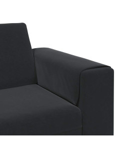 Divano per Soggiorno Nero 250 x 77 x 76 cm 2