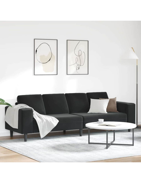 Divano per Soggiorno Nero 250 x 77 x 76 cm