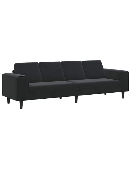 Divano per Soggiorno Nero 250 x 77 x 76 cm