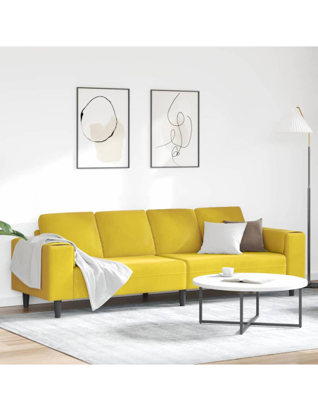 Divano per Soggiorno Giallo 250 x 77 x 76 cm
