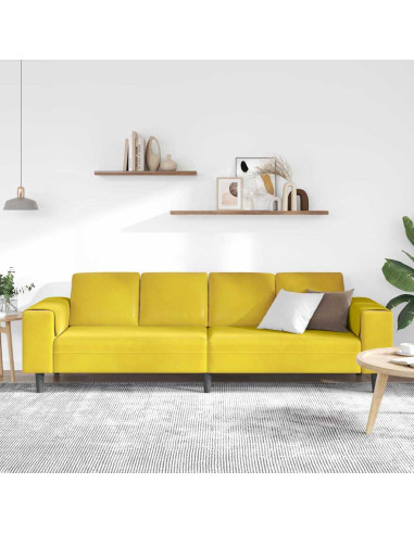 Divano per Soggiorno Giallo 250 x 77 x 76 cm