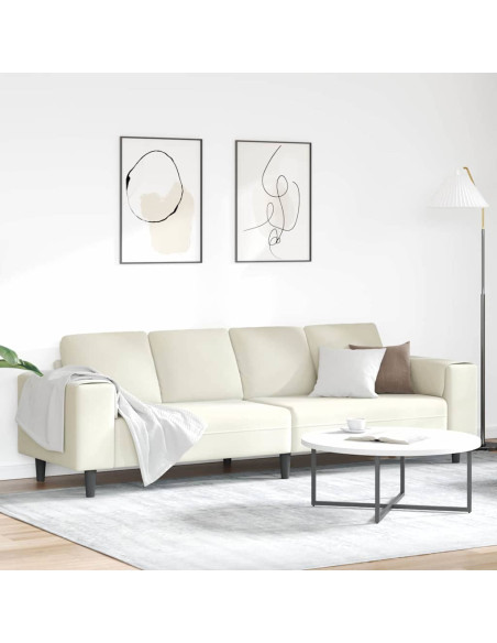 Divano per Soggiorno Crema 250 x 77 x 76 cm