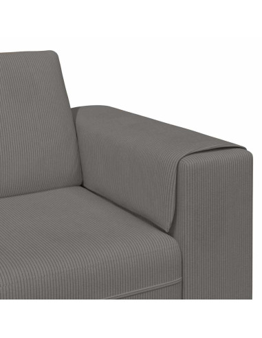 Divano Grigio chiaro 250 x 77 x 76 cm Tessuto in Cords