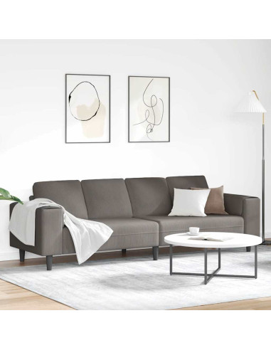 Divano Grigio chiaro 250 x 77 x 76 cm Tessuto in Cords