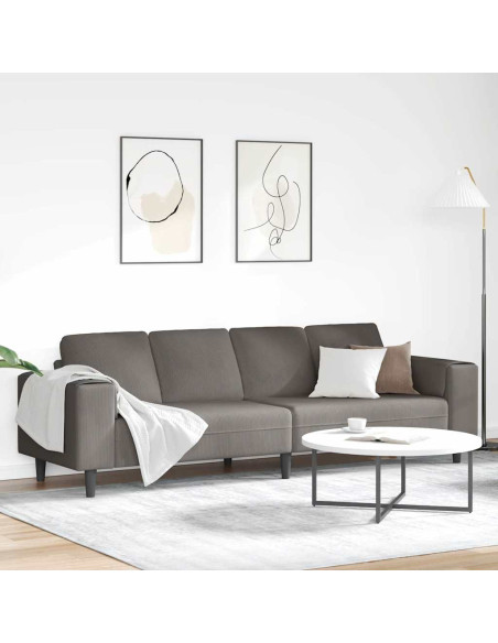 Divano Grigio chiaro 250 x 77 x 76 cm Tessuto in Cords