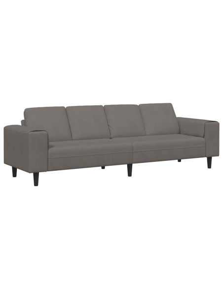 Divano Grigio chiaro 250 x 77 x 76 cm Tessuto in Cords