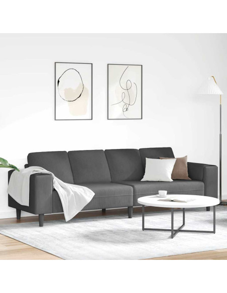 Divano Grigio scuro 250 x 77 x 76 cm Tessuto in Cords