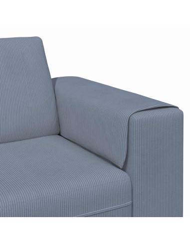 Divano con cuscino Blu 250 x 77 x 76 cm Tessuto in Cords