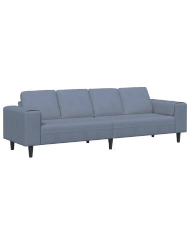 Divano con cuscino Blu 250 x 77 x 76 cm Tessuto in Cords