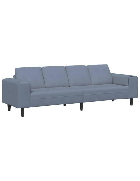 Divano con cuscino Blu 250 x 77 x 76 cm Tessuto in Cords