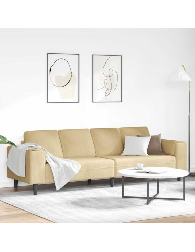 Divano Grigio Verde 250 x 77 x 76 cm Tessuto in Cords