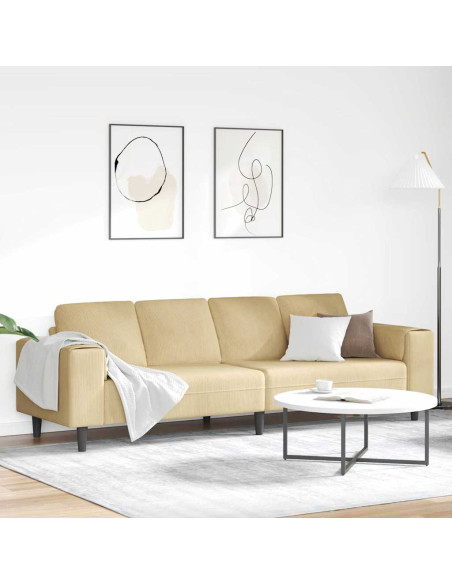 Divano Grigio Verde 250 x 77 x 76 cm Tessuto in Cords