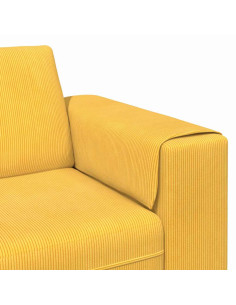Divano Giallo Chiaro 250 x 77 x 76 cm Tessuto in Cords 2