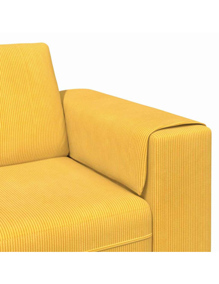 Divano Giallo Chiaro 250 x 77 x 76 cm Tessuto in Cords