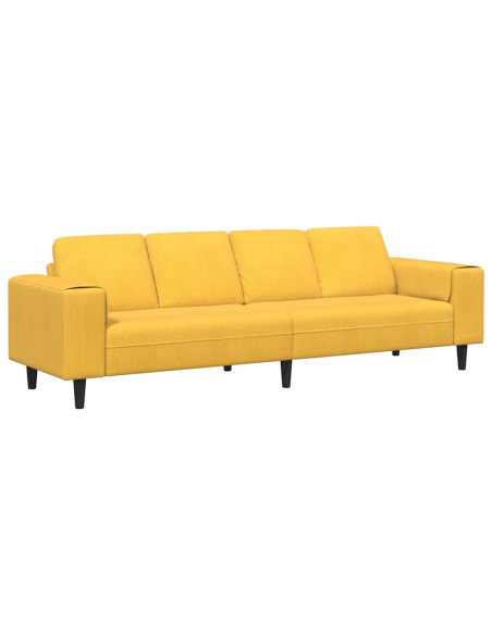 Divano Giallo Chiaro 250 x 77 x 76 cm Tessuto in Cords