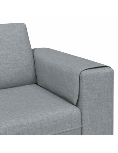 Divano per Soggiorno 3 pcs Grigio chiaro Poliestere 2