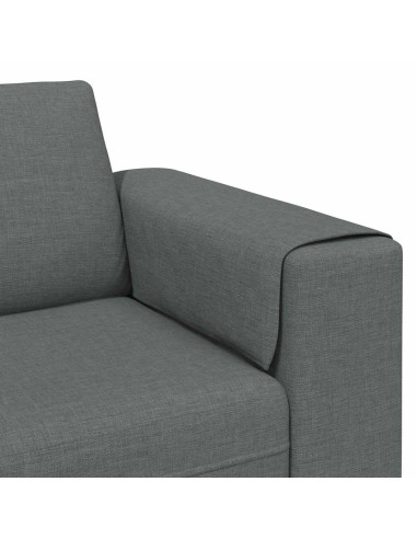 Divano per Soggiorno 3 pcs Grigio scuro Poliestere