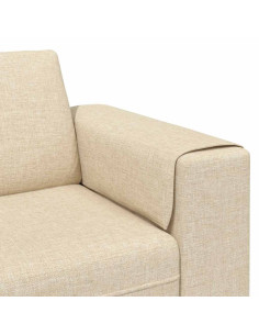 Divano per Soggiorno 3 pcs Crema Poliestere 2