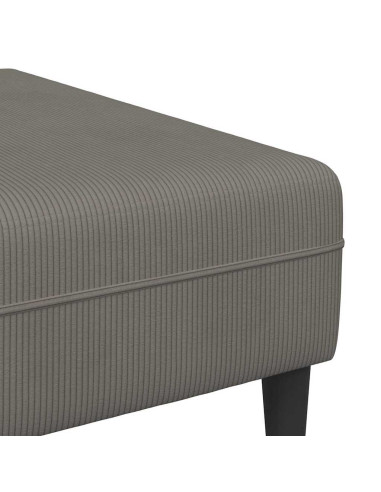 Divano Grigio chiaro 250 x 188 x 76 cm Tessuto in Cords