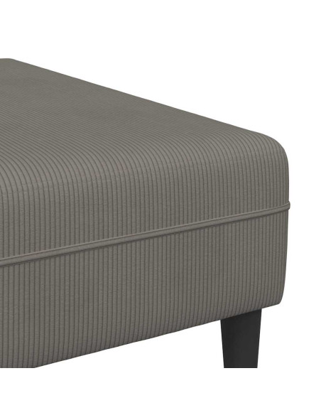 Divano Grigio chiaro 250 x 188 x 76 cm Tessuto in Cords