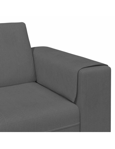 Divano Grigio scuro 250 x 188 x 76 cm Tessuto in Cords