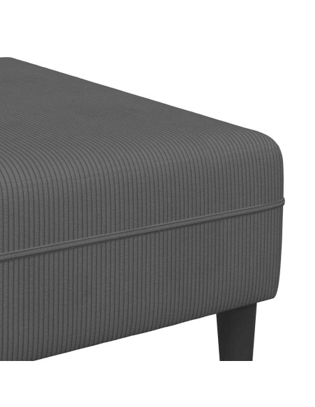 Divano Grigio scuro 250 x 188 x 76 cm Tessuto in Cords