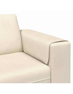 Divano con cuscino Crema 250 x 188 x 76 cm Tessuto in Cords 2