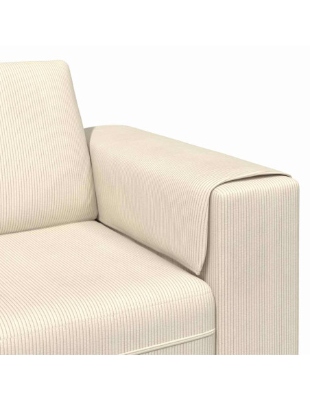 Divano con cuscino Crema 250 x 188 x 76 cm Tessuto in Cords