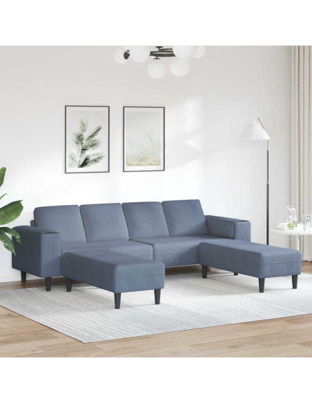 Divano con cuscino Blu 250 x 188 x 76 cm Tessuto in Cords