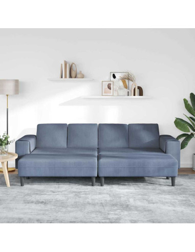Divano con cuscino Blu 250 x 188 x 76 cm Tessuto in Cords