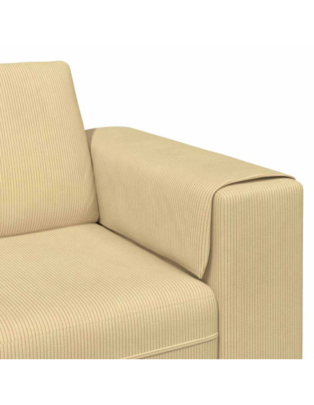 Divano Grigio Verde 250 x 188 x 76 cm Tessuto in Cords
