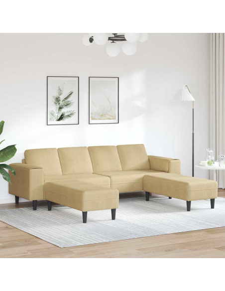 Divano Grigio Verde 250 x 188 x 76 cm Tessuto in Cords