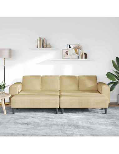 Divano Grigio Verde 250 x 188 x 76 cm Tessuto in Cords
