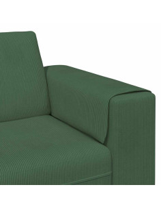 Divano Verde Scuro 250 x 188 x 76 cm Tessuto in Cords 2