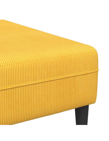 Divano Giallo Chiaro 250 x 188 x 76 cm Tessuto in Cords