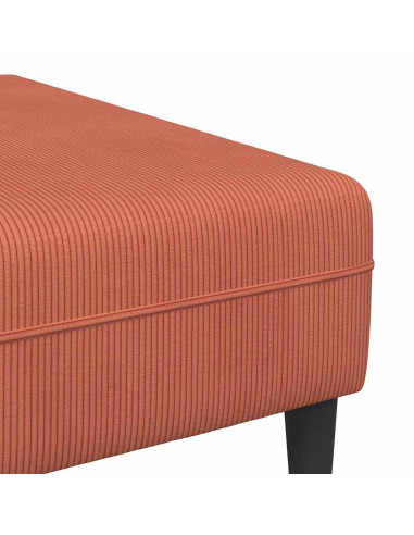 Divano Rosso Arancio 250 x 188 x 76 cm Tessuto in Cords