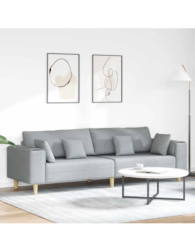 Divano con cuscino Grigio chiaro 250 x 77 x 76 cm Tessuto