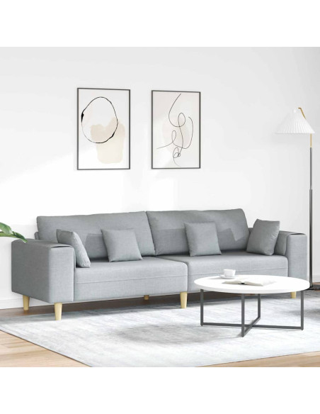 Divano con cuscino Grigio chiaro 250 x 77 x 76 cm Tessuto